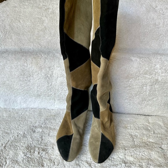 Isabel Marant Patchwork Suede Boots Army Green - Picture 5 of 10